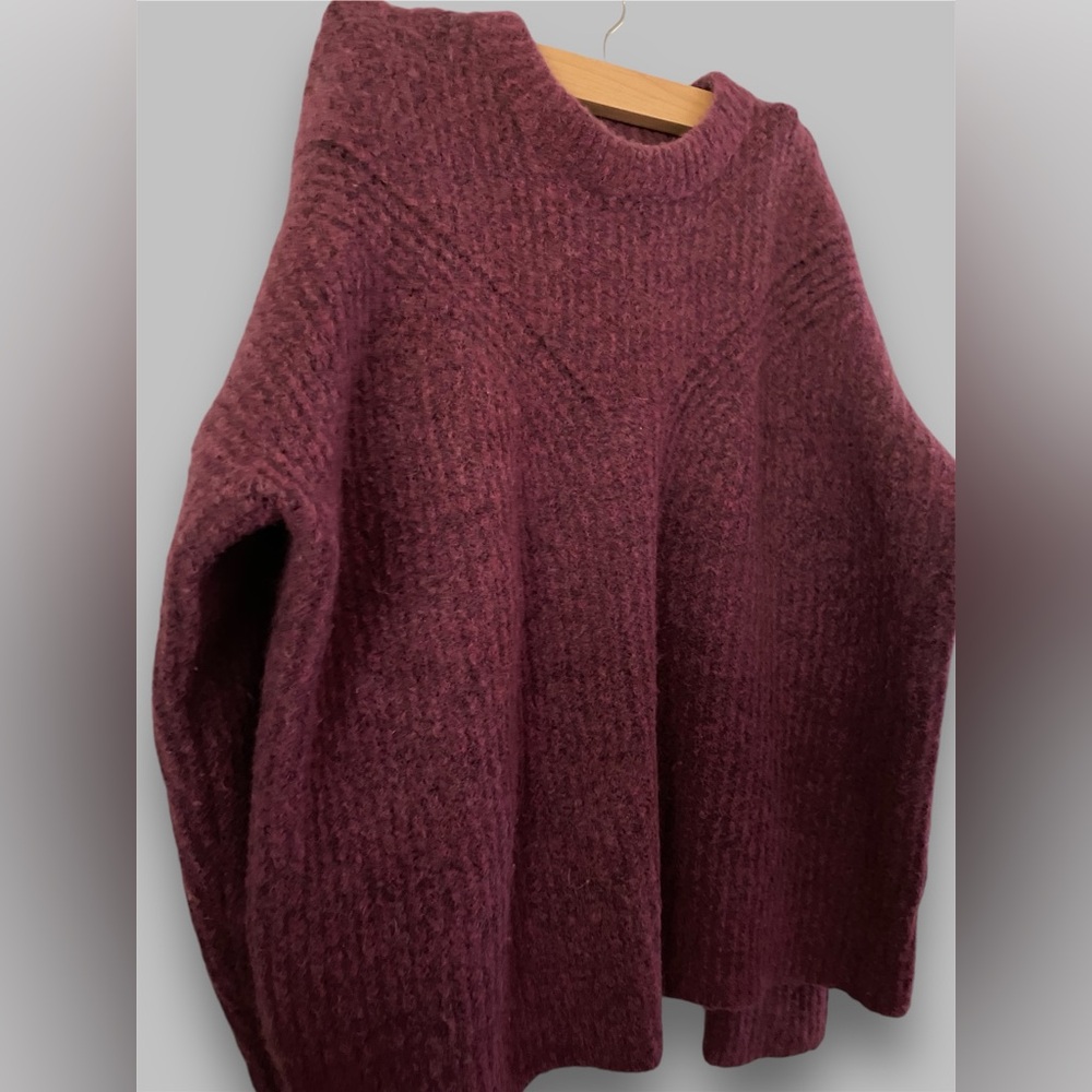 Madewell Belfiore Ribbed Pullover Sweater size Small wool camel hair blend EUC - Picture 7 of 8